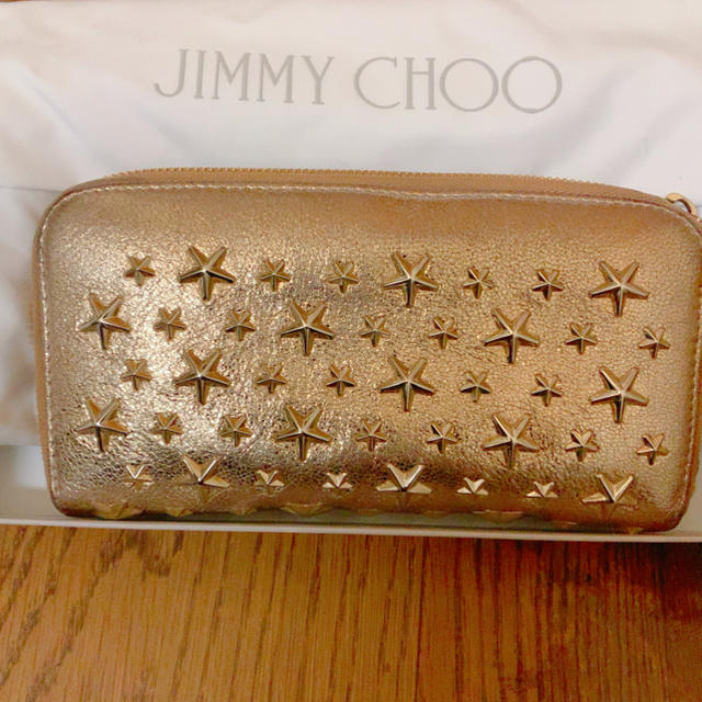 ジミーチュウのゴールドの財布　箱ギャラリーカードあり本物正規品