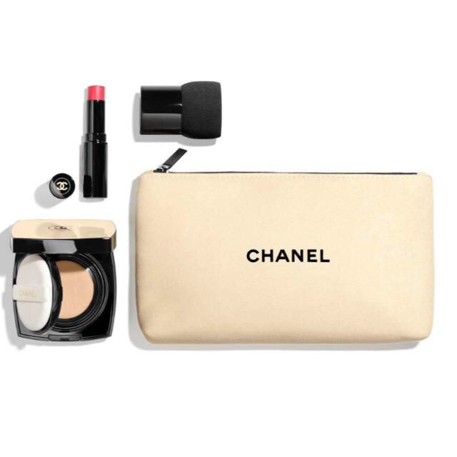 CHANEL 【数量限定品 コスメキット ポーチ付き】ファンデ リップ