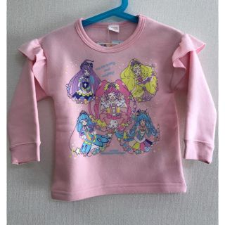 バンダイ(BANDAI)のスタートゥインクルプリキュア 裏起毛 肩フリル トレーナー ピンク 100 新品(Tシャツ/カットソー)