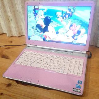 エヌイーシー(NEC)の訳あり格安☆可愛いスウィートピンク☆NEC LL550/W テンキー オフィス☆(ノートPC)