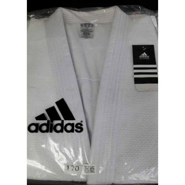 adidas(アディダス)の170cm(4号) adidas 柔道着 白帯付 上下set 棉100% 未使用 スポーツ/アウトドアのスポーツ/アウトドア その他(相撲/武道)の商品写真