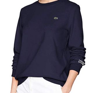 LACOSTE 刺繍 スウェット トレーナー ネイビー  レディース