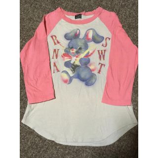 アールエヌエー(RNA)のRNA 七分袖Tシャツ ラビット ラメ入り　ピンク　M ラグランTシャツ(Tシャツ(長袖/七分))