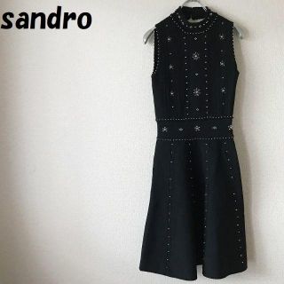 サンドロ(Sandro)の【人気】sandro/サンドロ 背中あきノースリーブワンピース サイズ1 (ひざ丈ワンピース)