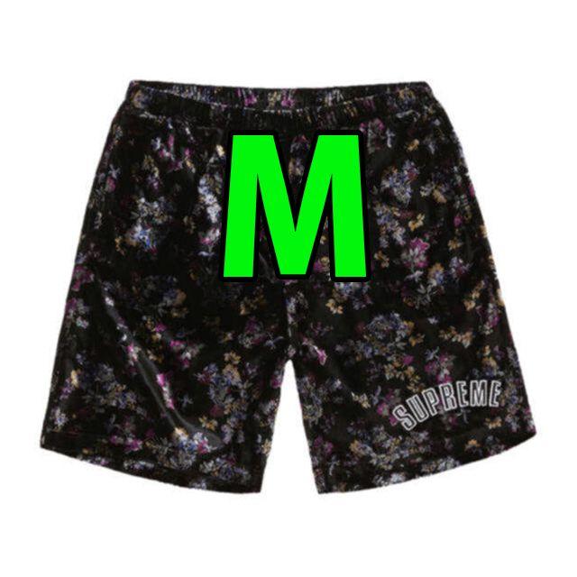 色Blackブラック黒M 付属品完備 Supreme Floral Velour Short