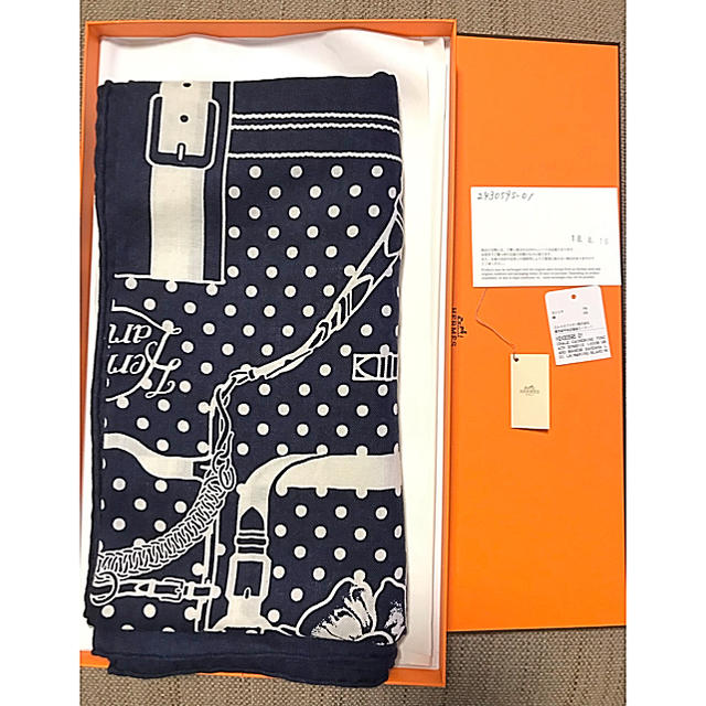 極美品‼️HERMES エルメス　カレ140 カレジェアン　風の民　ブルー