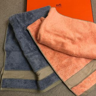 エルメス(Hermes)のエルメス バスタオル 新品未使用 ２枚お箱付き(タオル/バス用品)