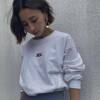 アメリヴィンテージ(Ameri VINTAGE)のWIND AND SEA COLLAB LS TEE 　ホワイトMサイズ(Tシャツ/カットソー(半袖/袖なし))