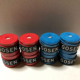 ゴーセン(GOSEN)のGOSENグリップテープ 赤と青 4個ずつ計8個(テニス)