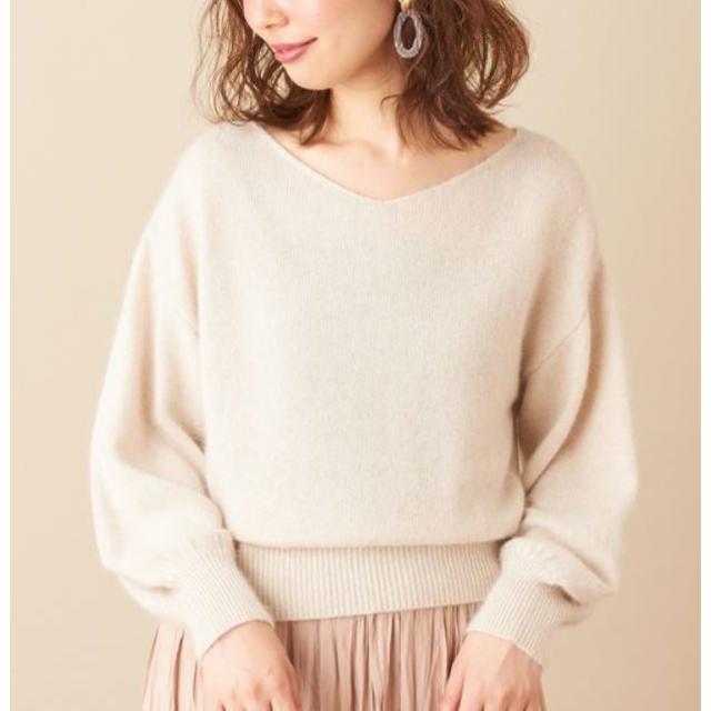 natural couture(ナチュラルクチュール)のnatural couture フォックス×アンゴラバルーンスリーブプルオーバー レディースのトップス(ニット/セーター)の商品写真