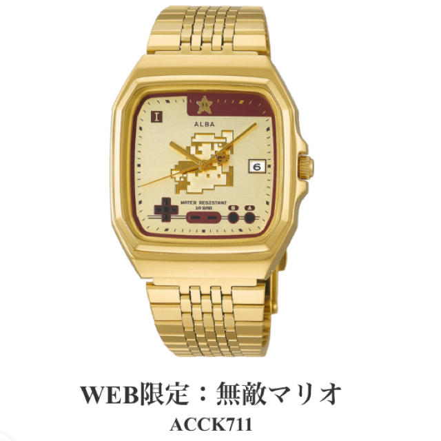 ALBA(アルバ)のACCK711 SEIKO ALBA WEB限定 ウォッチ ファミコン マリオ メンズの時計(腕時計(アナログ))の商品写真