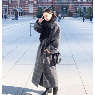 マウジー(moussy)のPUFF SLEEVE WOOL TRENCH COAT(ロングコート)