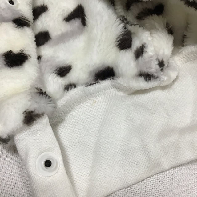 豹柄　ロンパース　ホワイト　80 キッズ/ベビー/マタニティのベビー服(~85cm)(ロンパース)の商品写真