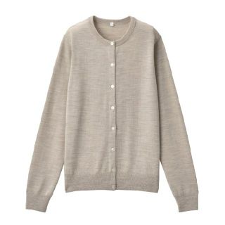 ムジルシリョウヒン(MUJI (無印良品))の■新品■ 無印良品ウールシルク洗えるクルーネックカーディガン／オートミール／Ｍ(カーディガン)