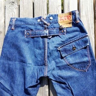 大流行中! カ トー「 KATO` 」濃紺セルビッジデニム シンチバック