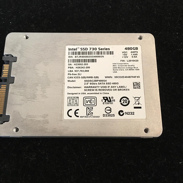 intel SSD 730serles 480GB 1