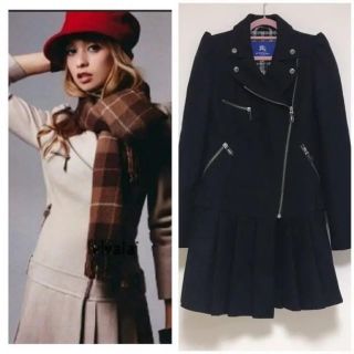 バーバリーブルーレーベル(BURBERRY BLUE LABEL)のバーバリーブルーレーベル ライダースコート(ロングコート)