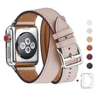 アップルウォッチ(Apple Watch)の本革 42/44 ㎜用 Apple Watch 二重巻きベルト アップルウォッチ(その他)