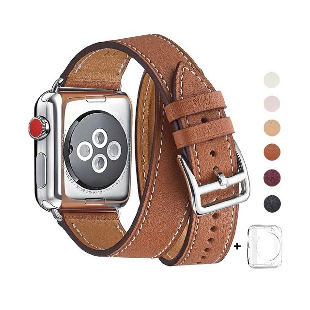 Apple Watch(アップルウォッチ)の本革 42/44 ㎜用 Apple Watch 二重巻きベルト アップルウォッチ スマホ/家電/カメラのスマホ/家電/カメラ その他(その他)の商品写真