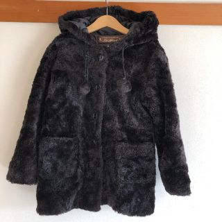 ザラ(ZARA)の黒のモコモココート6〜7歳用(コート)