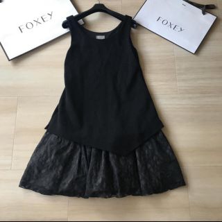 フォクシー(FOXEY)の美品 foxyフレアワンピース(ひざ丈ワンピース)