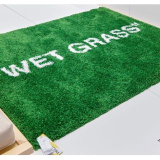 オフホワイト(OFF-WHITE)のikea virgil ラグ　wet grass 梱包済み　(ラグ)