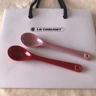 ルクルーゼ(LE CREUSET)のルクルーゼ スプーン 赤 ピンク 2本セット♫(スプーン/フォーク)