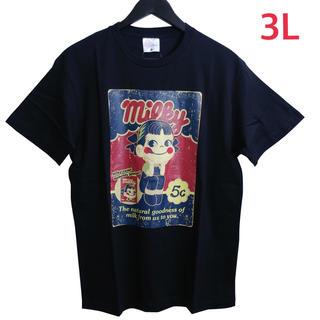 新品 3L XXL ペコちゃん ビックサイズ Tシャツ ブラック(Tシャツ/カットソー(半袖/袖なし))