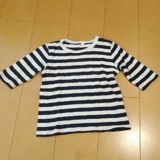 ムジルシリョウヒン(MUJI (無印良品))の無印良品　七分袖　白×紺　110(Tシャツ/カットソー)