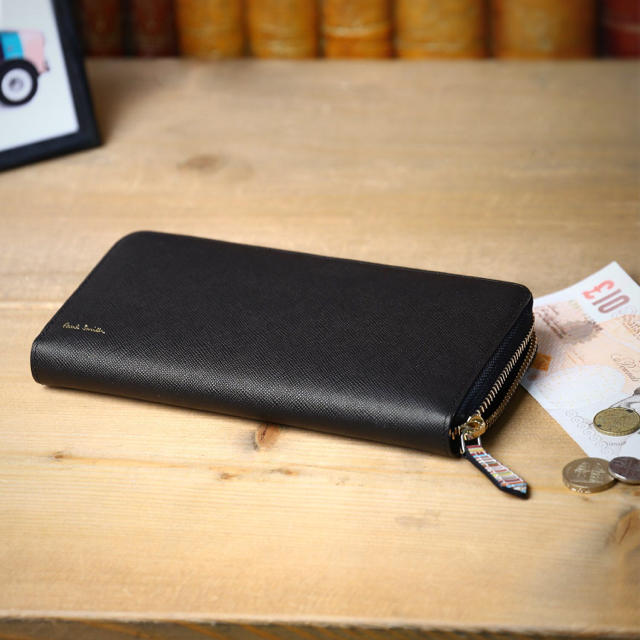 Paul smith ジップストローグレイン ラウンドジップ 長財布 パーティを