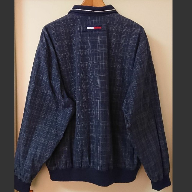 TOMMY HILFIGER(トミーヒルフィガー)の☆US古着ハーフジップ/トミー/チェック/ポリアウター/L メンズのジャケット/アウター(ナイロンジャケット)の商品写真