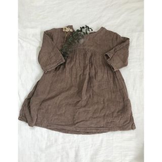 ザラキッズ(ZARA KIDS)のバックリボン ワンピース ブラウンワンピ 韓国こども服 bienabien(ワンピース)