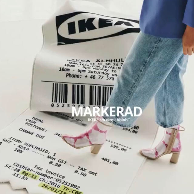 IKEA ヴァージルアブロー　MARKERAD/マルケラッド　レシート風　ラグ