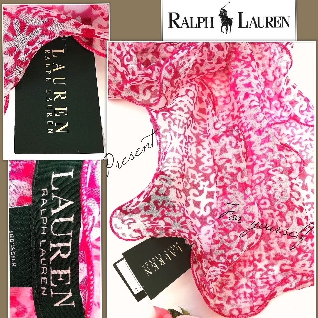 Ralph Lauren(ラルフローレン)の新品 セール★ラルフローレン スカーフ シルク あまりに美しくお顔が綺麗に魅せる レディースのファッション小物(バンダナ/スカーフ)の商品写真