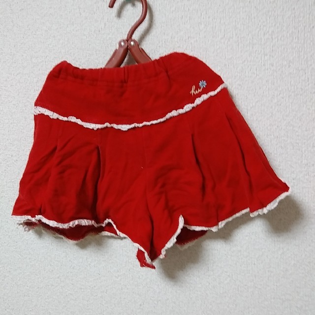 HusHush(ハッシュアッシュ)の赤キュロット キッズ/ベビー/マタニティのキッズ服女の子用(90cm~)(パンツ/スパッツ)の商品写真