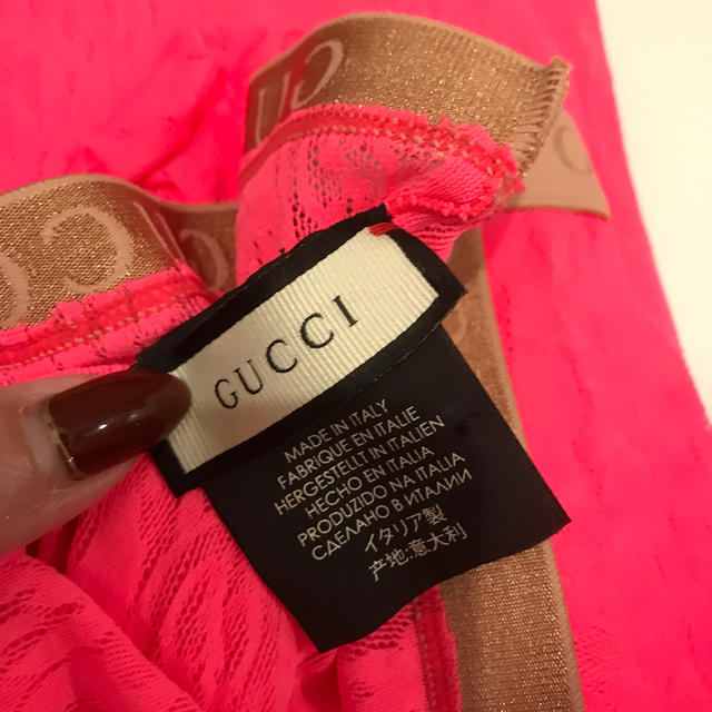 Gucci(グッチ)のGUCCI グッチ タイツ ピンク 箱付き レディースのレッグウェア(タイツ/ストッキング)の商品写真