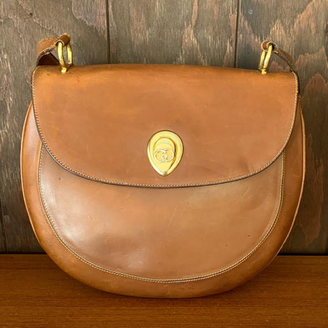 GUCCI - 70‘s伊！オールドGUCCI！本革キャメルショルダー