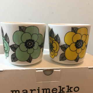 マリメッコ(marimekko)のマリメッコ ラテマグ ケスティト マグカップ グリーン イエロー(食器)