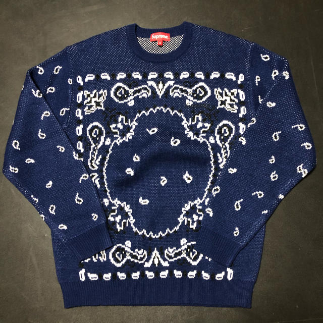 supreme 18s/s bandana sweater バンダナ