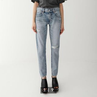 マウジー(moussy)のmoussy テーパード デニム クラッシュ(デニム/ジーンズ)