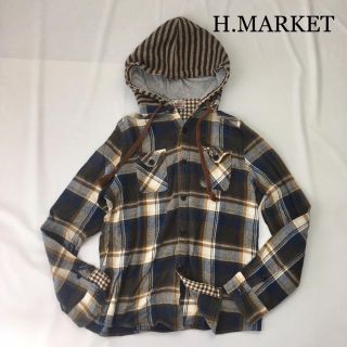 ハリウッドランチマーケット(HOLLYWOOD RANCH MARKET)のH.MARKET ハリウッドランチマーケット フード付き シャツ (シャツ)