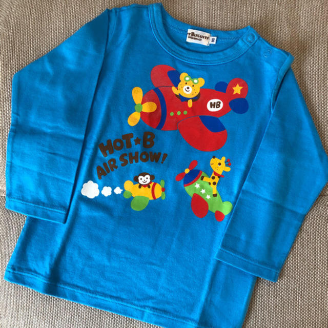 新品 ミキハウス 飛行機柄ロンT 90 - Tシャツ/カットソー ミキハウス 90 ロンT