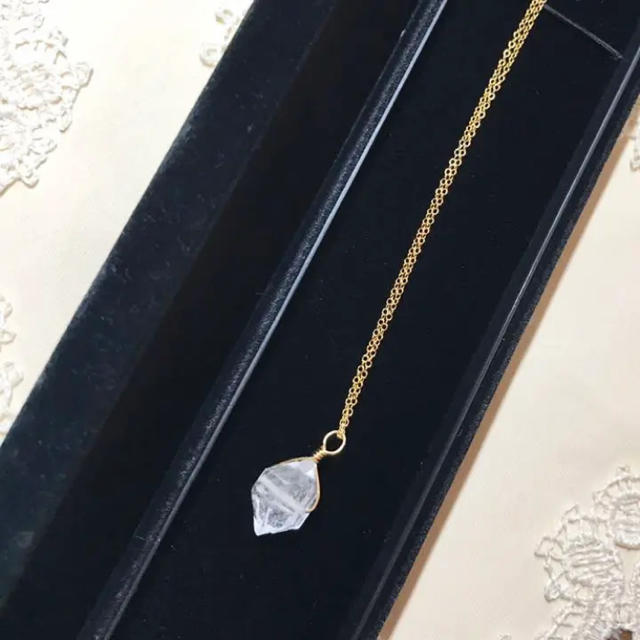 TOMORROWLAND(トゥモローランド)の952⭐️大粒かがやきハーキマーダイヤモンドの一粒ネックレス ハンドメイドのアクセサリー(ネックレス)の商品写真