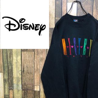 ディズニー(Disney)の【激レア】ディズニー☆USA製ミッキー刺繍ビッグロゴスウェット 90s(スウェット)