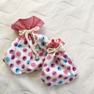 ハンドメイド◎ペコちゃん 絞り口フリル お弁当袋(ランチボックス巾着)