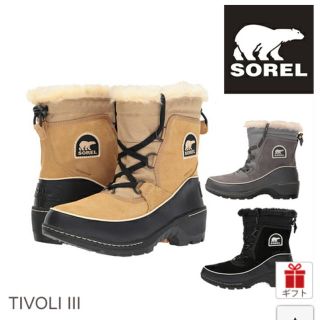 ソレル(SOREL)の週末限定　ソレル　ティボリⅢ  ベージュ　24.0(ブーツ)