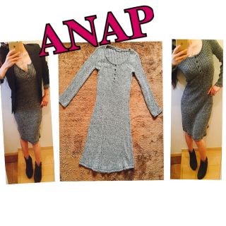 アナップ(ANAP)の❤︎秋新品ANAPタイト膝丈ワンピ❤︎(ひざ丈ワンピース)