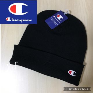 チャンピオン(Champion)の新品 定番人気！チャンピオン ニット帽 黒 ブラック メンズ レディース(ニット帽/ビーニー)