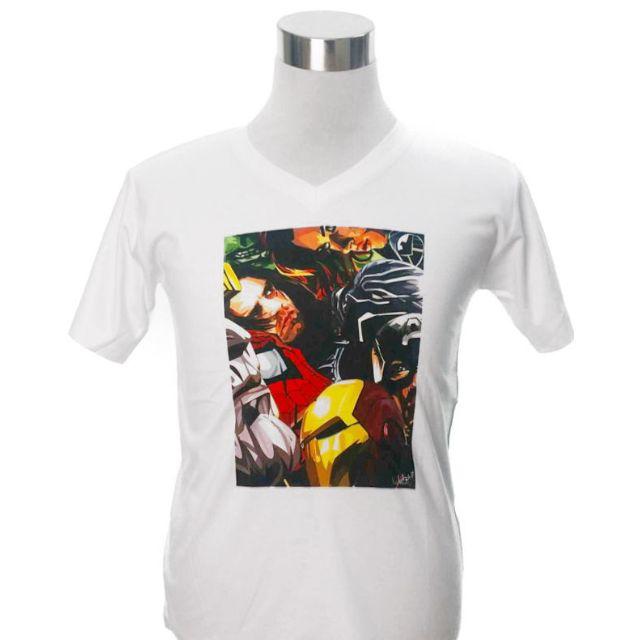 MARVEL(マーベル)のアベンジャーズ VネックＴシャツ エンドゲーム インフィニティウォー 4 メンズのトップス(Tシャツ/カットソー(半袖/袖なし))の商品写真