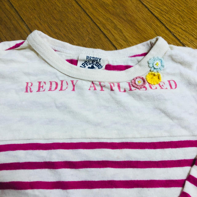 REDDY APPLESEED(レディーアップルシード)のREDDY APPLESEED女の子140 ピンクボーダーカットソー キッズ/ベビー/マタニティのキッズ服女の子用(90cm~)(Tシャツ/カットソー)の商品写真